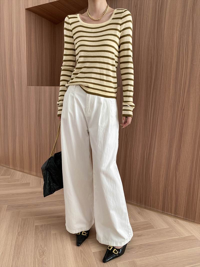 ロングパンツ レディース ズボン ストレート ワイド ボトムス ポケット ホワイト 白 きれいめ シンプル 上品 おしゃれ かっこいい カジュアル こなれ感 個性的 レトロ きちんと 主役級 存在感