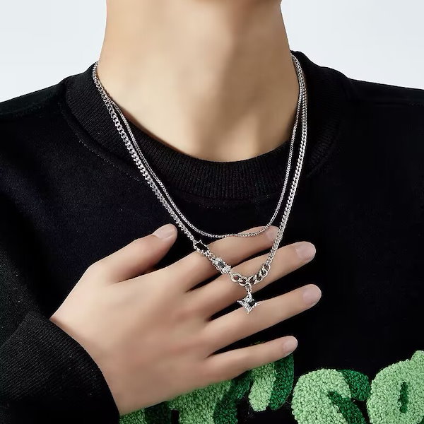 山*様 メンズ シルバーネックレス S925 ネックレス ファッションネックレス 楽天市場】ネックレス メンズ 2連 ネックレス 十字架 クロス