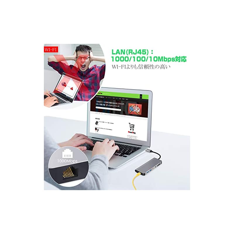 7in1 USB Type C ハブ HDMI VGA変換 Dexモード LAN1000Mbps対応