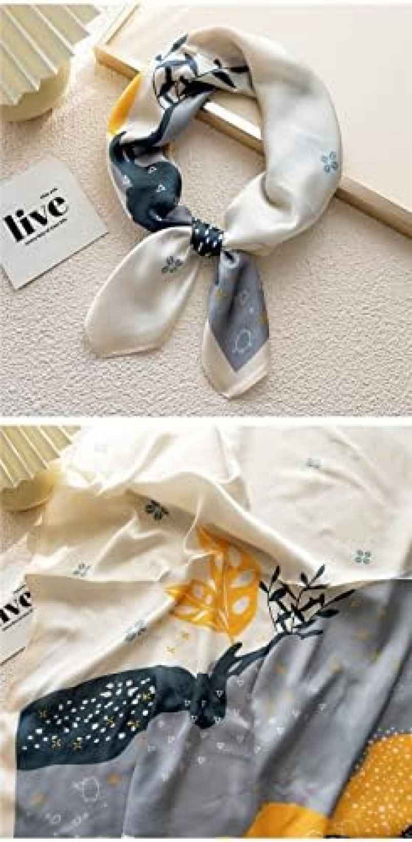 【20%OFFクーポン~】女性用多機能ポリエステルスカーフカジュアルサテンスモールスクエアラップスカーフショールエレガントパターンヘアバンド スカーフ (Color : Light grey Si 【20%OFFクーポン~】女性用多機能ポリエステルスカーフカジュアルサテンスモールスクエアラップスカーフショールエレガントパターンヘアバンド スカーフ (Color : Light grey Si