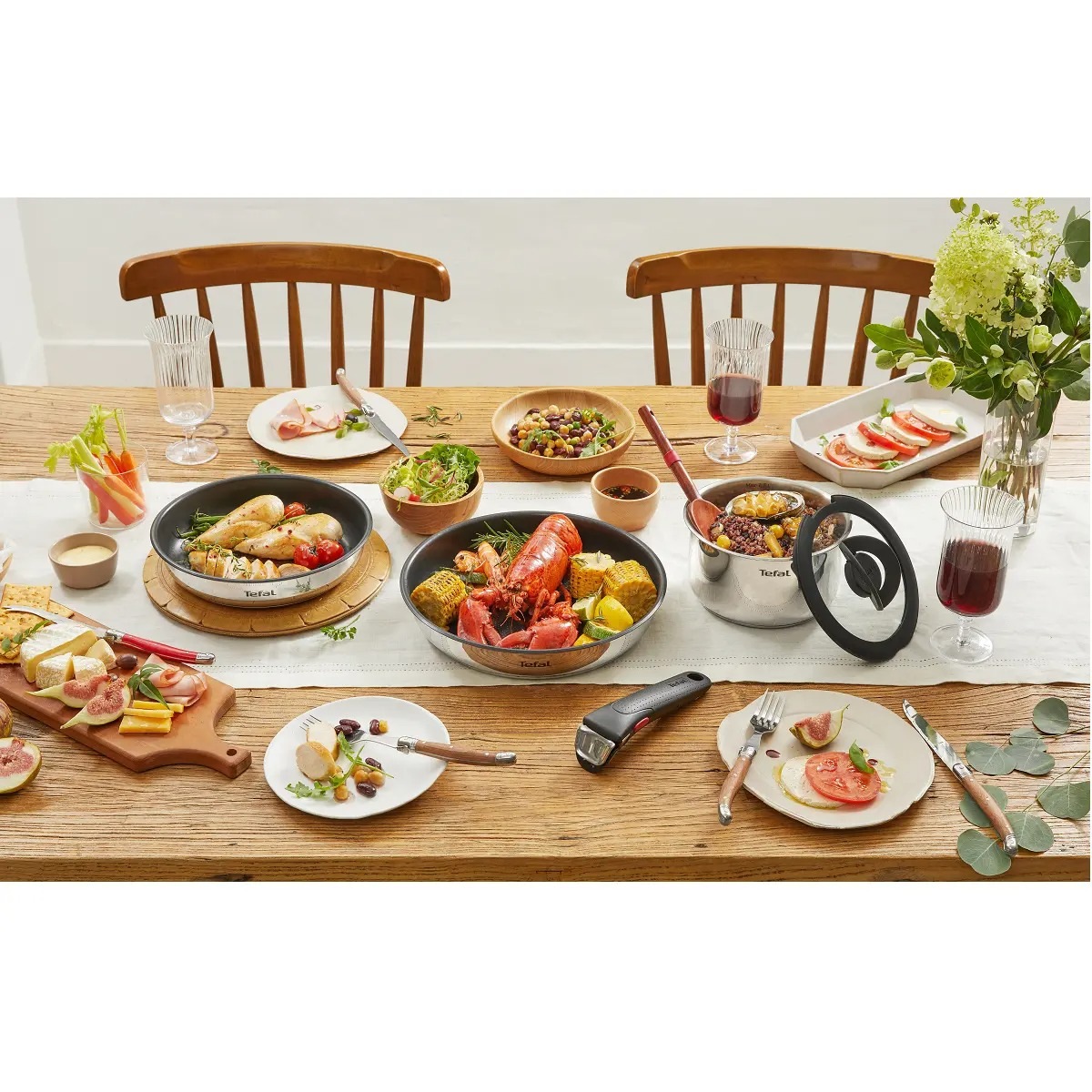 ティファール 焦げつきにくい IH INDUCTION対応 ステンレス304 マジックハンズセット 6P ティファール 焦げつきにくい IH INDUCTION対応 ステンレス304 マジックハンズセット 6P