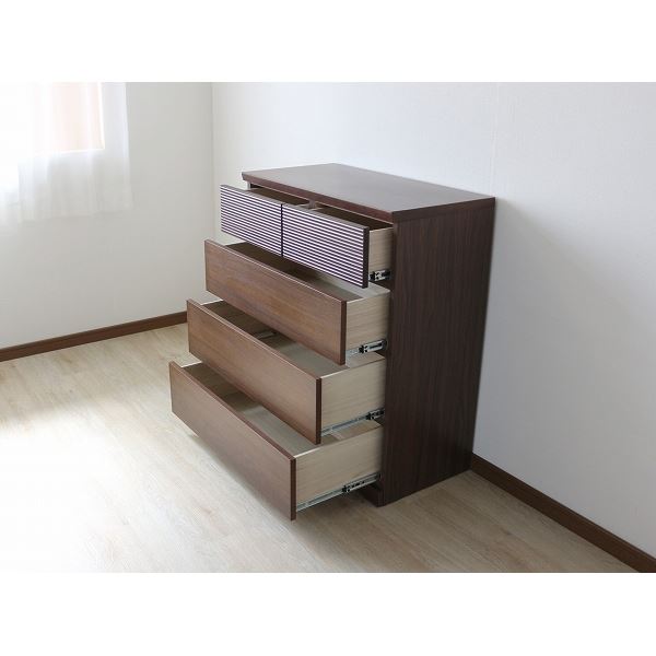 ローチェスト（ウォルナット） 幅約80cm [完成品］