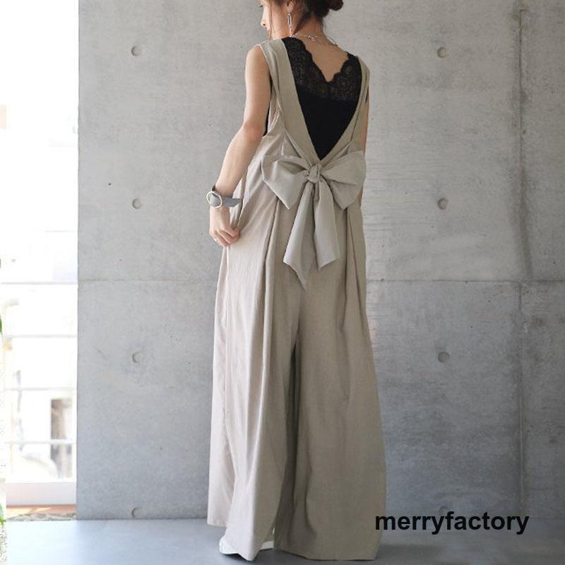 【本日限定】オールインワン サロペット レディース ゆったり サロペ オーバーオール 体型カバー バックリボン 後ろリボン 大きいサイズ フリーサイズ ワイドパンツ ワイド 【本日限定】オールインワン サロペット レディース ゆったり サロペ オーバーオール 体型カバー バックリボン 後ろリボン 大きいサイズ フリーサイズ ワイドパンツ ワイド