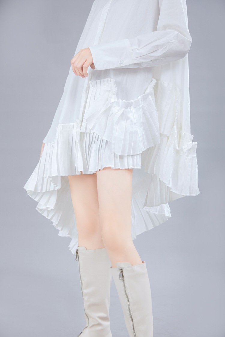 トップスシャツブラウスシャツレディース長袖スタンドカラー不対称レトロブラックホワイトLFZ04 トップスシャツブラウスシャツレディース長袖スタンドカラー不対称レトロブラックホワイトLFZ04