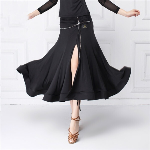 新品　豪華　社交ダンス　スカート　ティアード　黒　パーティ　ワルツ　4861 MERRY】新品 社交ダンス 豪華 スカート 黒 ティアード パーティ 1269