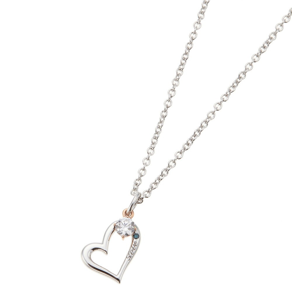 ネックレス レディース ブルーダイヤモンド 輝く オープンハート キュービックジルコニア シルバー9 ネックレス レディース ブルーダイヤモンド 輝く オープンハート キュービックジルコニア シルバー9