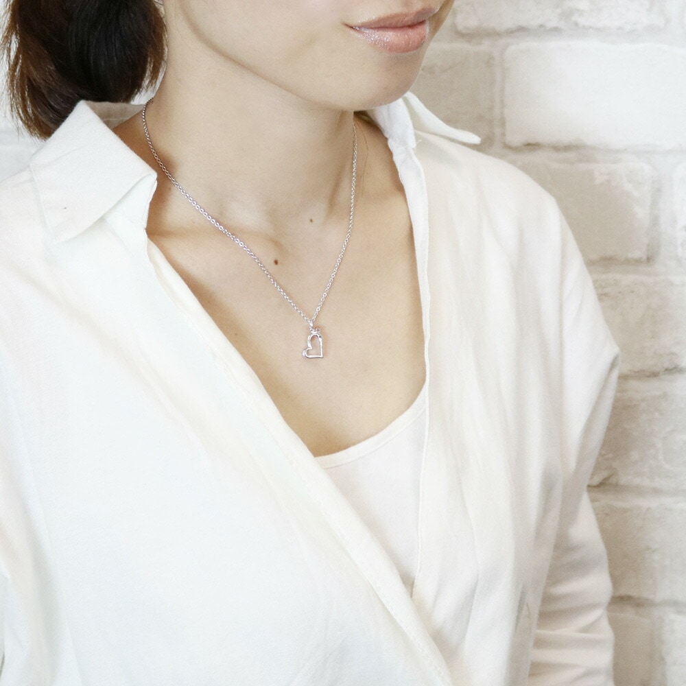 ネックレス レディース ブルーダイヤモンド 輝く オープンハート キュービックジルコニア シルバー9 ネックレス レディース ブルーダイヤモンド 輝く オープンハート キュービックジルコニア シルバー9