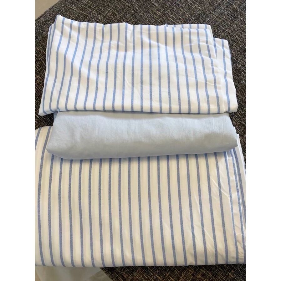 シンプル ピンストライプ 布団カバーセット 全2色 2サイズ ベッドカバー 猫 ベッドシーツ セット ベッドリネン おしゃれ 韓国インテリア 韓国雑貨 韓国っぽ インテリア雑貨 70PARK