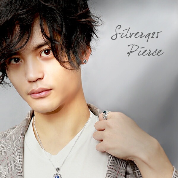 GRANDEUR ローズ サンタマリアアクアマリン ルベライト シルバーピアス 1P 片耳用 GRANDEUR ローズ サンタマリアアクアマリン ルベライト シルバーピアス 1P 片耳用