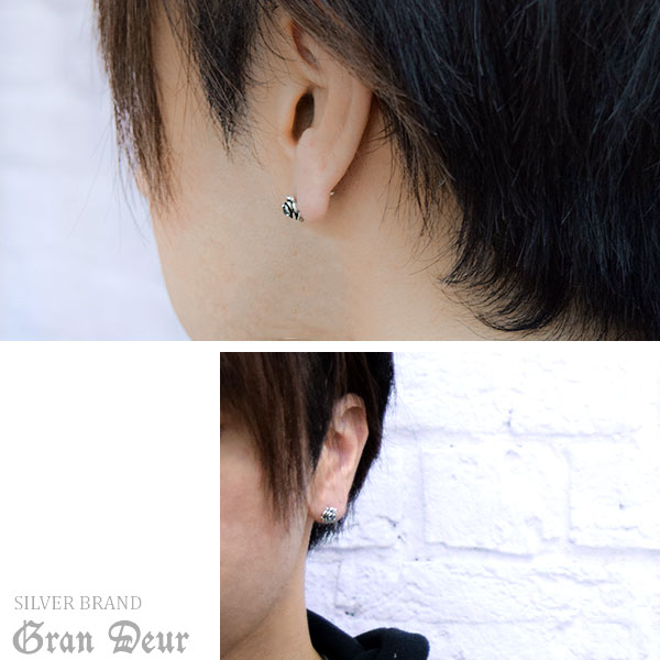 GRANDEUR ローズ サンタマリアアクアマリン ルベライト シルバーピアス 1P 片耳用 GRANDEUR ローズ サンタマリアアクアマリン ルベライト シルバーピアス 1P 片耳用