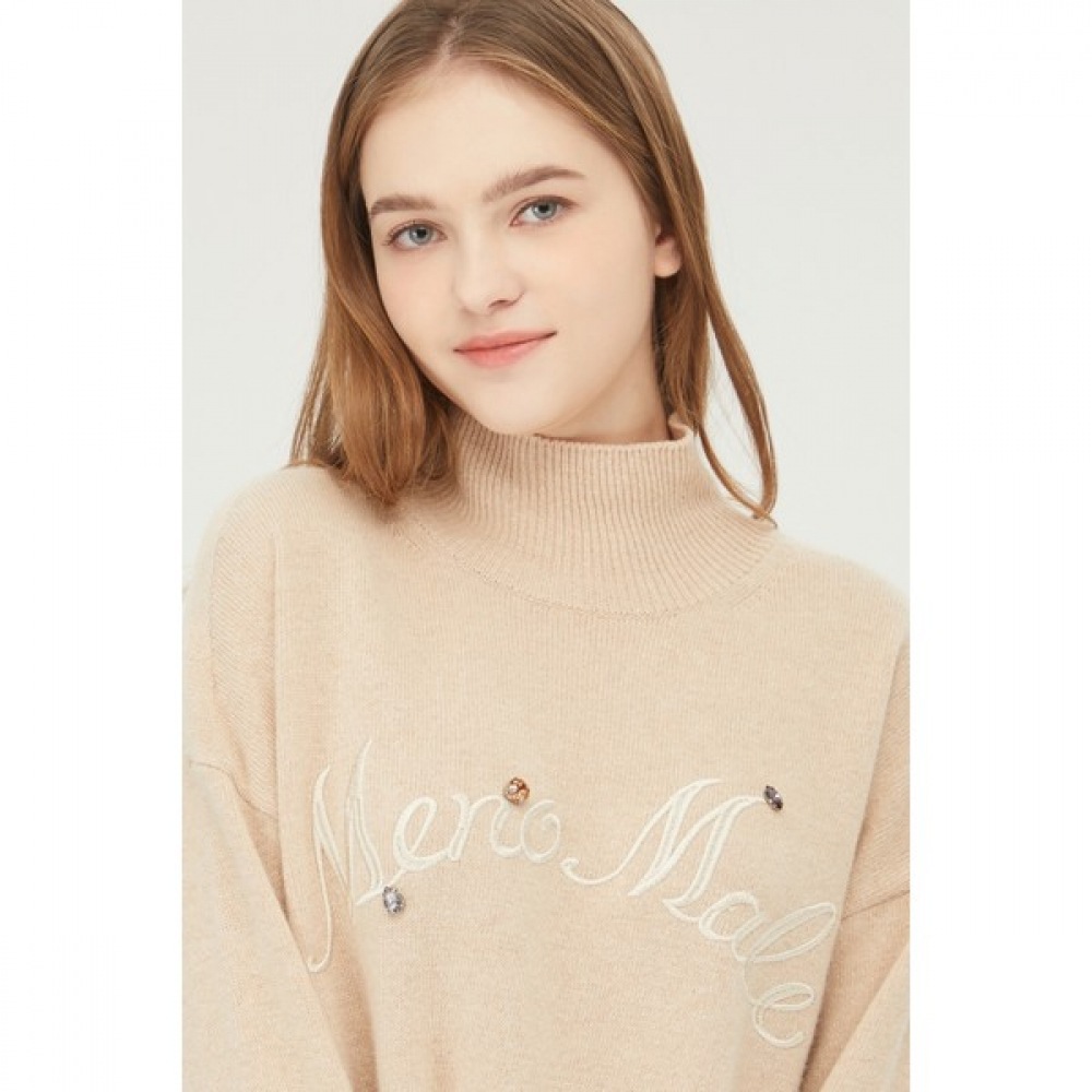 [ベネトン] ベネトンビーズ刺繍タートルネックニット BAKP74361_BE