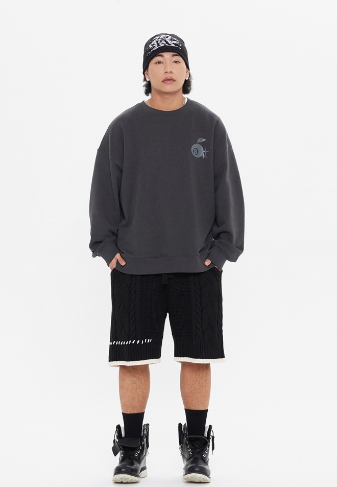 ROMANTIC CROWN★Unisex★APPLE BALL CREWNECK_2色 ROMANTIC CROWN】 APPLE BALL CREWNECK トレーナー