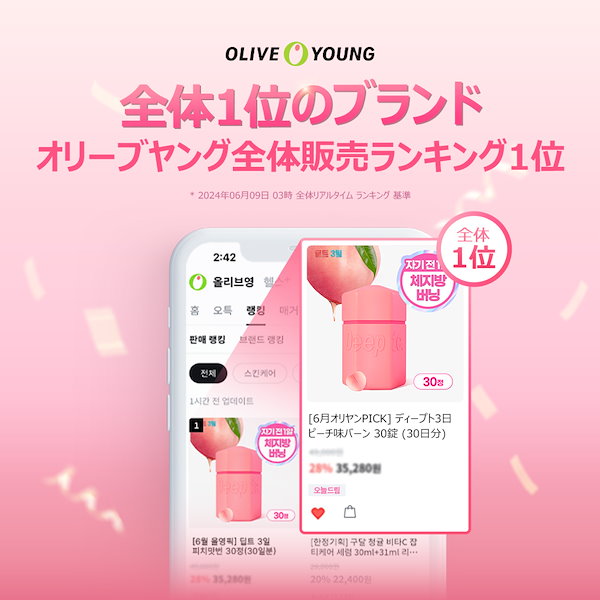 Deepte 3days ディープト  ピーチバーン (75日分) Deepte 3-Day Peach Burn 30 Tablets (30-day supply) 딥트3일