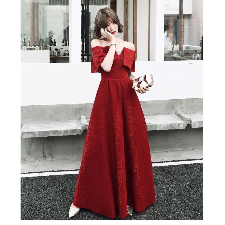 ロングドレス ワンピースドレス レディース マキシ丈ワンピース Aライン 結婚式 パーディードレス