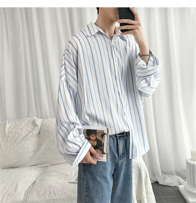 特別にSALEします2019春夏新作 ! 夏 ポップ 長袖 シャツ コート 韓国 香港風 アート 男性 ファッション ストライプ スリム トレンド 百掛け ブラウス INSスタイル 単体ボタン ト 特別にSALEします2019春夏新作 ! 夏 ポップ 長袖 シャツ コート 韓国 香港風 アート 男性 ファッション ストライプ スリム トレンド 百掛け ブラウス INSスタイル 単体ボタン ト