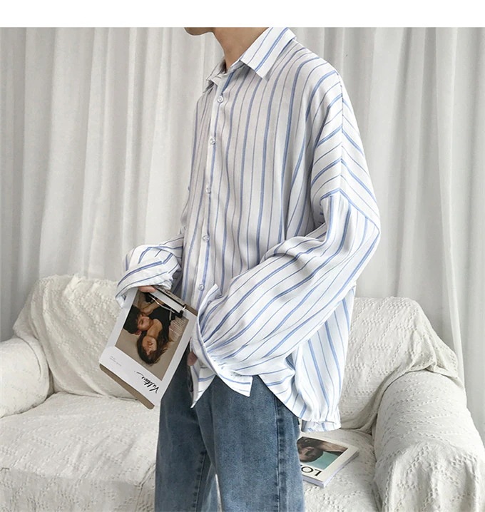 特別にSALEします2019春夏新作 ! 夏 ポップ 長袖 シャツ コート 韓国 香港風 アート 男性 ファッション ストライプ スリム トレンド 百掛け ブラウス INSスタイル 単体ボタン ト 特別にSALEします2019春夏新作 ! 夏 ポップ 長袖 シャツ コート 韓国 香港風 アート 男性 ファッション ストライプ スリム トレンド 百掛け ブラウス INSスタイル 単体ボタン ト