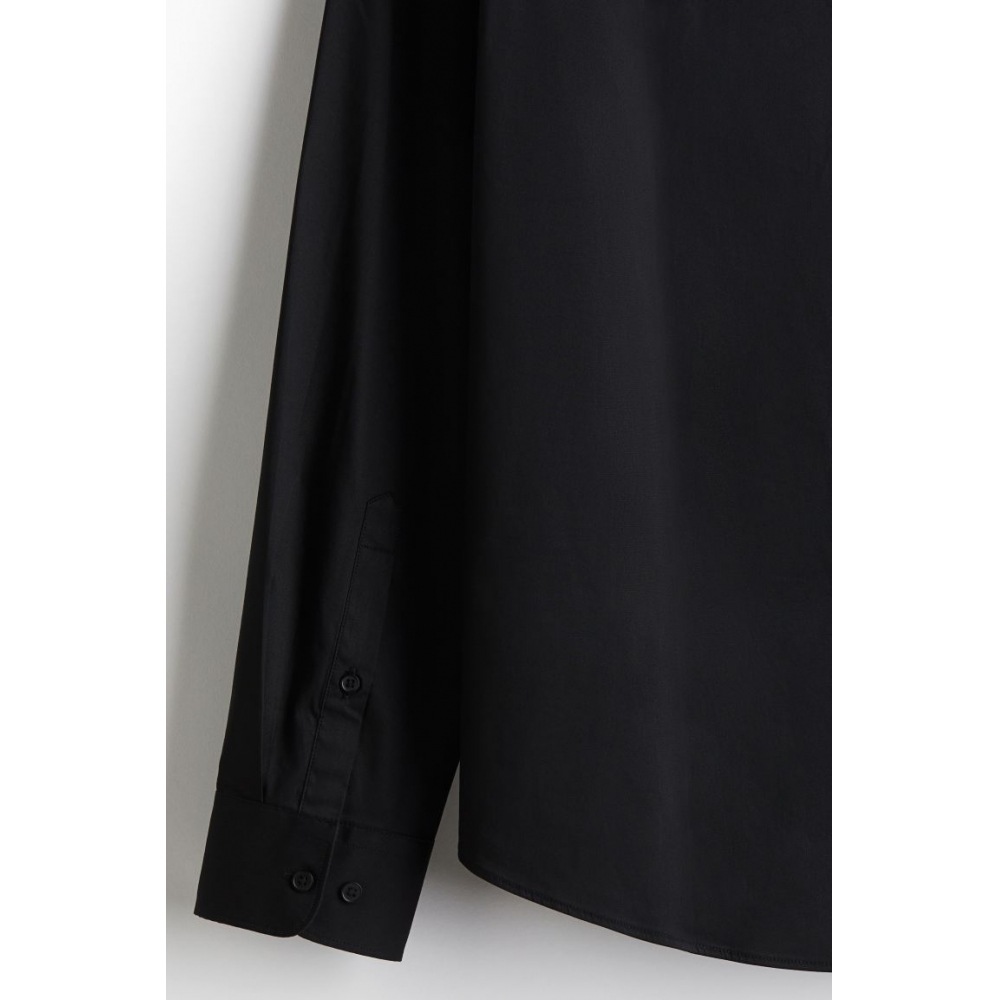 H&M スリムフィットストレッチシャツブラック H&M スリムフィットストレッチシャツブラック