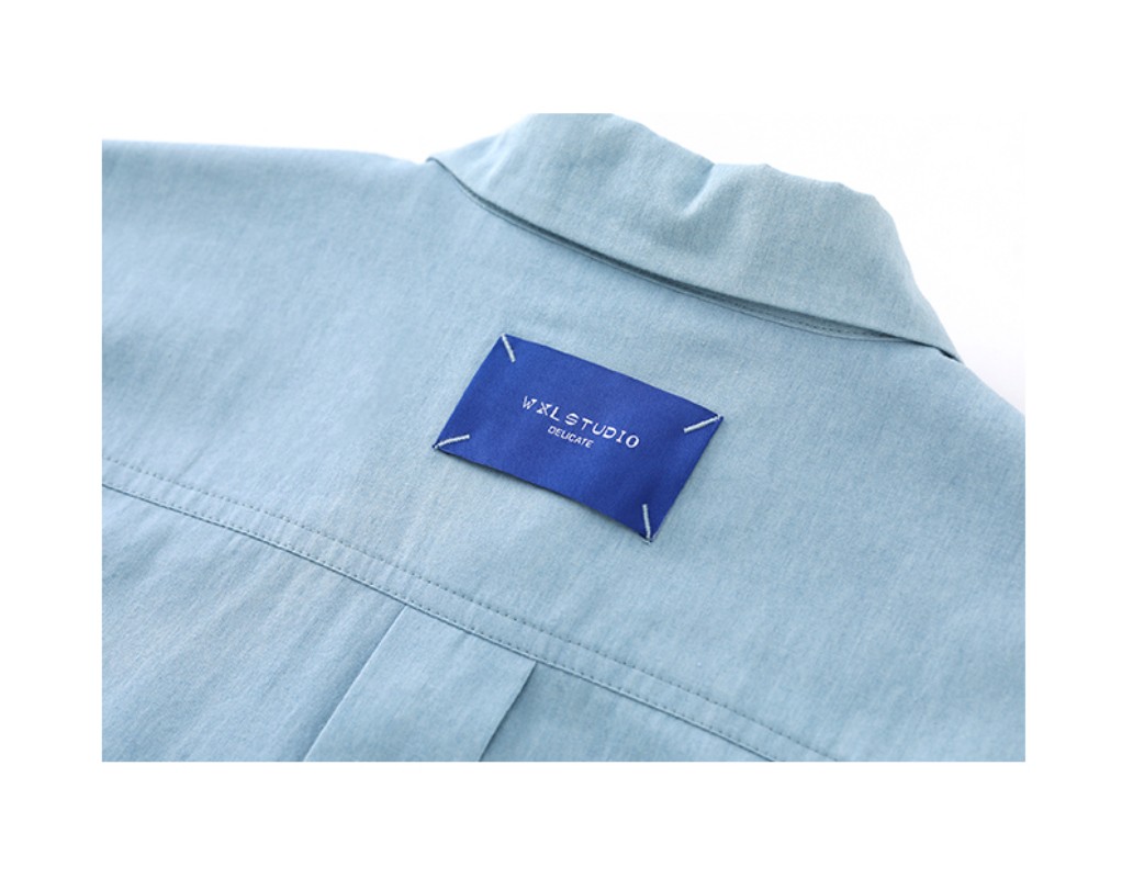 WXLSTUDIO レトロウォッシュデニムカラーシャツショートパンツスーツレディース春新作デザイン2点セット