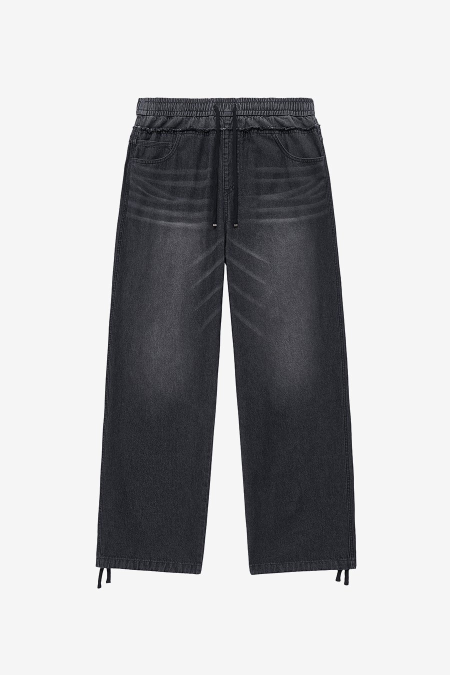 【INSILENCE】 LIGHT DENIM WIDE PANTS : BLACK