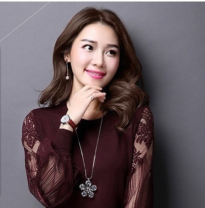 1853.花柄シースルー刺繍ワンピース（ワインレッド）2019 春夏 sale 春夏 sale 長袖 ミディアム レース ビーチ リゾート お呼ばれ パーティー 結婚式 披露宴 二次会 女子会 レスト