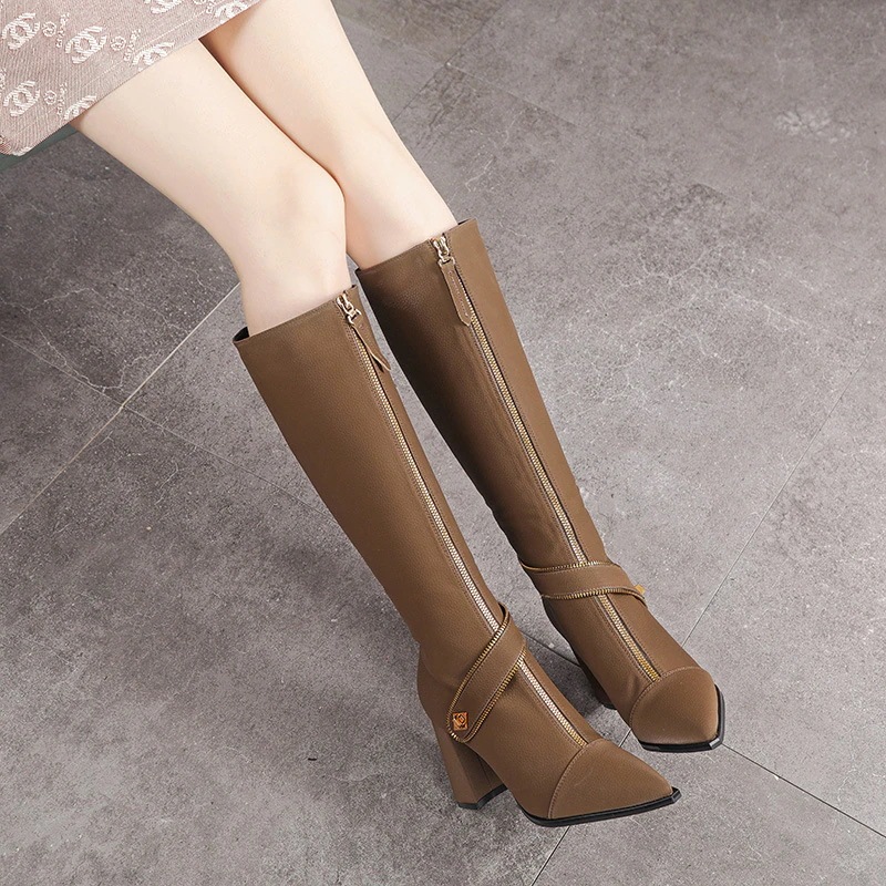 ヒ一ルパンプス 欧米 高級感 カスタマイズ ブーツ 個性 太ヒール ロングブーツ 騎士ブーツ ヒール高さ 5-8CM 母の日 ヒ一ルパンプス 欧米 高級感 カスタマイズ ブーツ 個性 太ヒール ロングブーツ 騎士ブーツ ヒール高さ 5-8CM 母の日