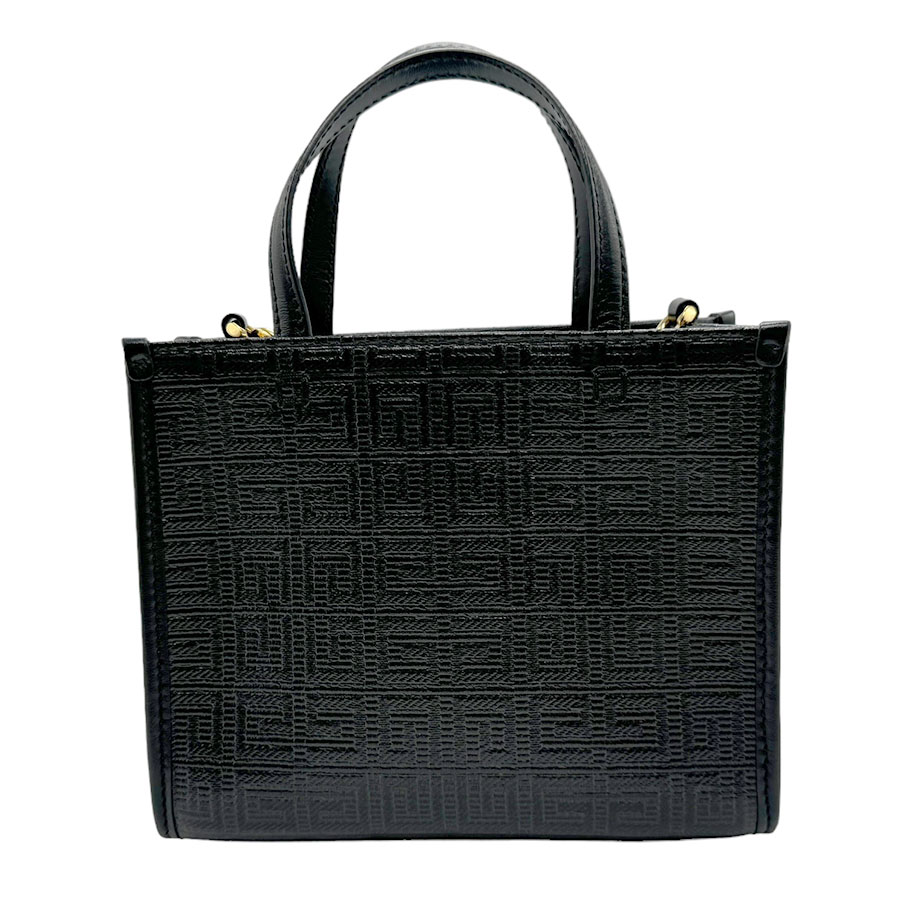 ジバンシィ GIVENCHY ハンドバッグ 斜め掛けショルダーバッグ PVC/レザー ブラック ゴールド レディース z2200