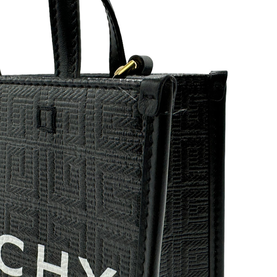 ジバンシィ GIVENCHY ハンドバッグ 斜め掛けショルダーバッグ PVC/レザー ブラック ゴールド レディース z2200