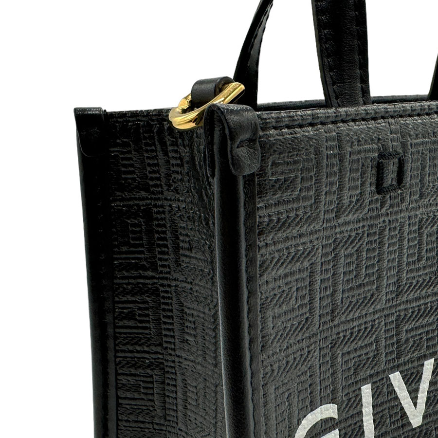 ジバンシィ GIVENCHY ハンドバッグ 斜め掛けショルダーバッグ PVC/レザー ブラック ゴールド レディース z2200