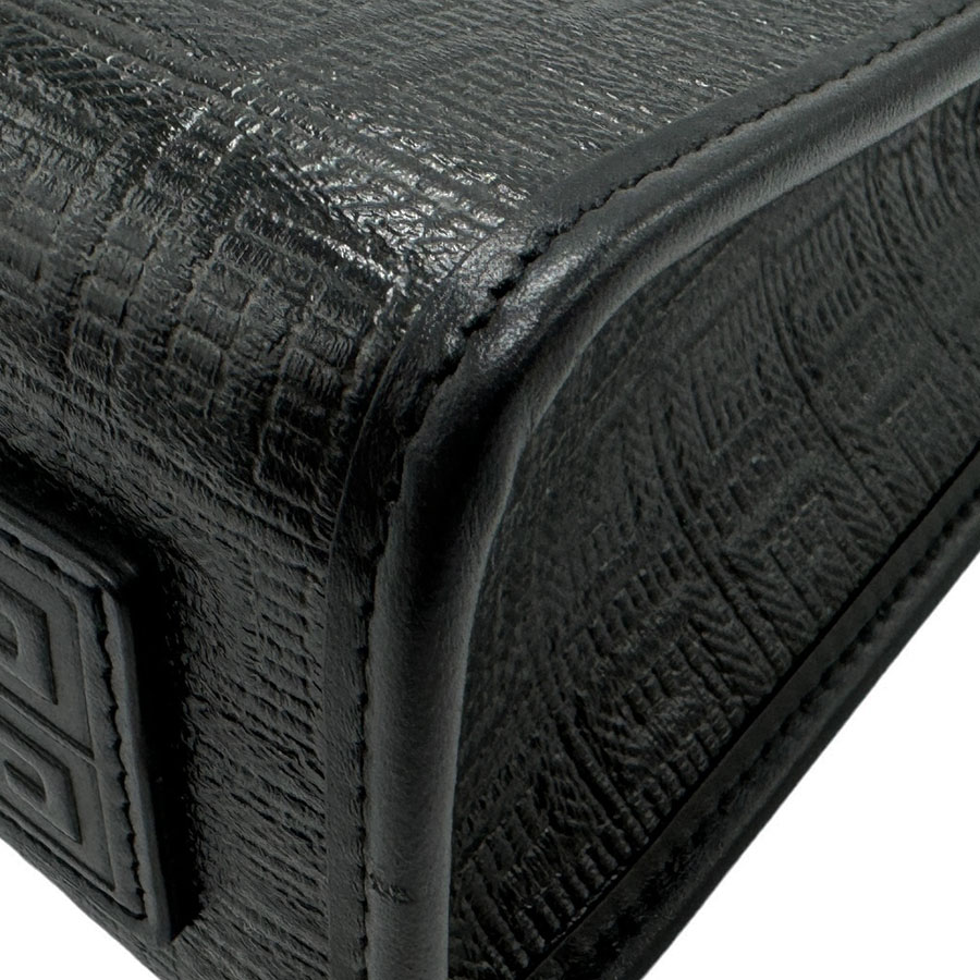 ジバンシィ GIVENCHY ハンドバッグ 斜め掛けショルダーバッグ PVC/レザー ブラック ゴールド レディース z2200