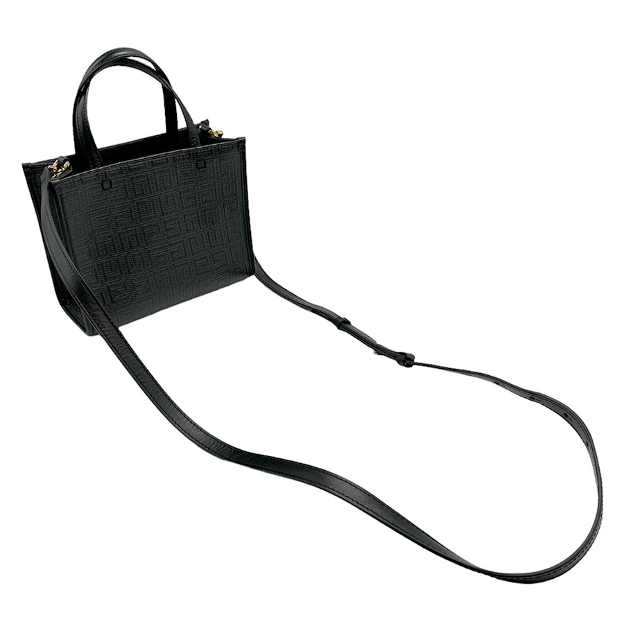 ジバンシィ GIVENCHY ハンドバッグ 斜め掛けショルダーバッグ PVC/レザー ブラック ゴールド レディース z2200