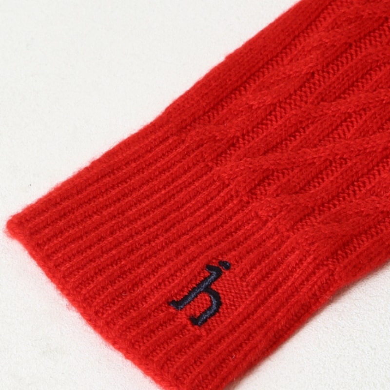 (ヘッジスレディース) 24FW ケーブルニットグローブレッド HSGV4D901R2 (ヘッジスレディース) 24FW ケーブルニットグローブレッド HSGV4D901R2