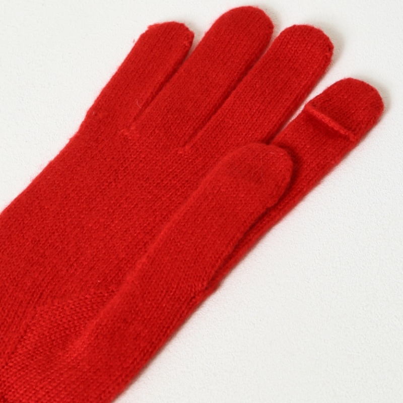 (ヘッジスレディース) 24FW ケーブルニットグローブレッド HSGV4D901R2 (ヘッジスレディース) 24FW ケーブルニットグローブレッド HSGV4D901R2