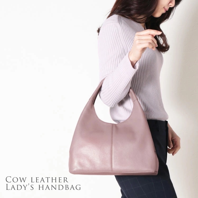 [Jamale]牛革レザーハンドバッグ日本製