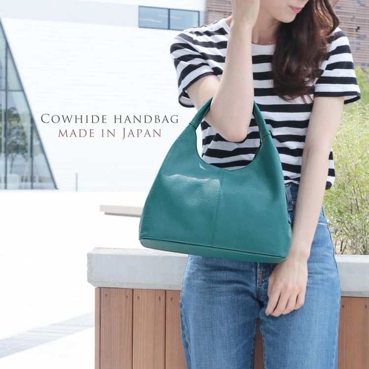 [Jamale]牛革レザーハンドバッグ日本製