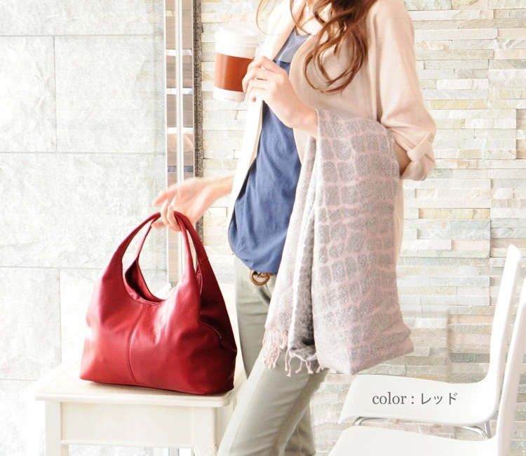 [Jamale]牛革レザーハンドバッグ日本製