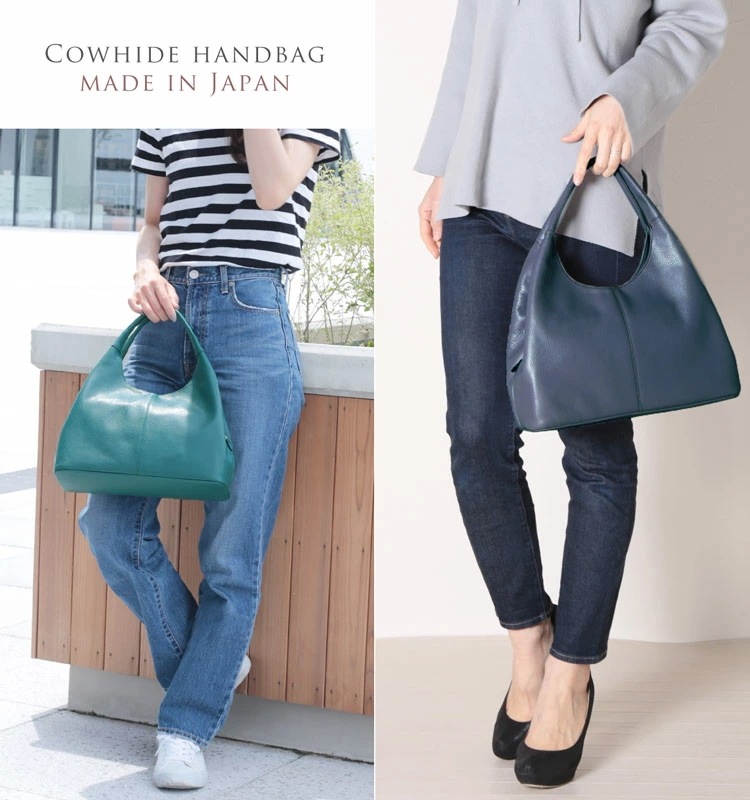 [Jamale]牛革レザーハンドバッグ日本製