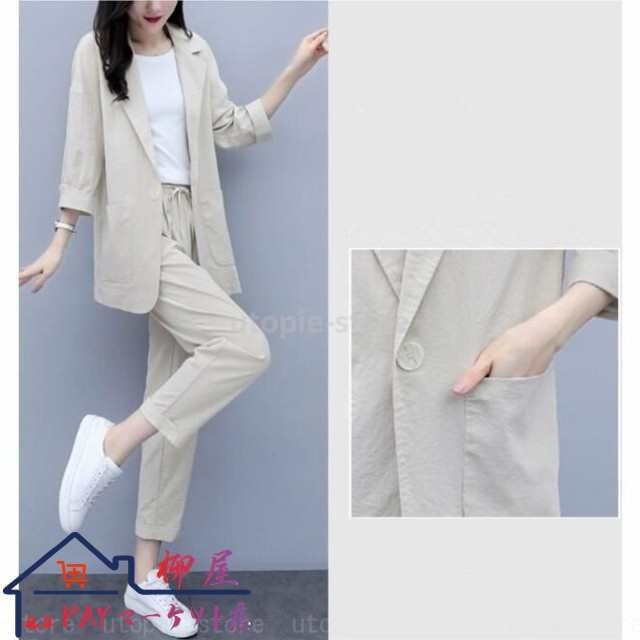 セットアップ レディース 春 夏 スーツジャケット フォーマル 2点セット カジュアルスーツ ジャケット ママ おしゃれ テーパードパンツ セットアップ レディース 春 夏 スーツジャケット フォーマル 2点セット カジュアルスーツ ジャケット ママ おしゃれ テーパードパンツ