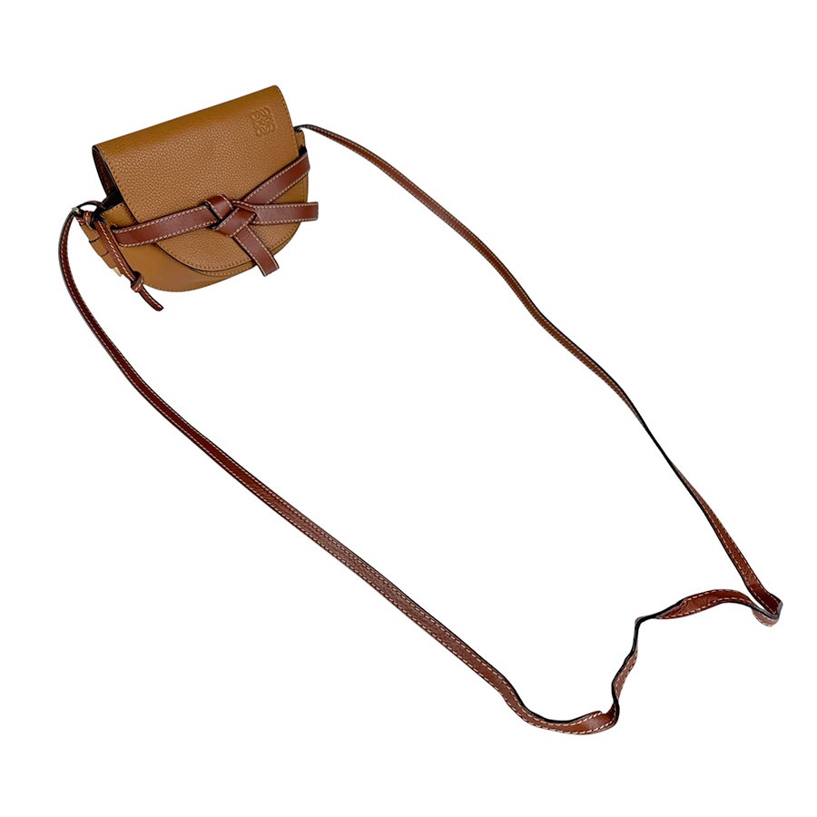 ロエベ LOEWE ショルダーバッグ ゲート ミニ レザー ブラウン レディース z5846