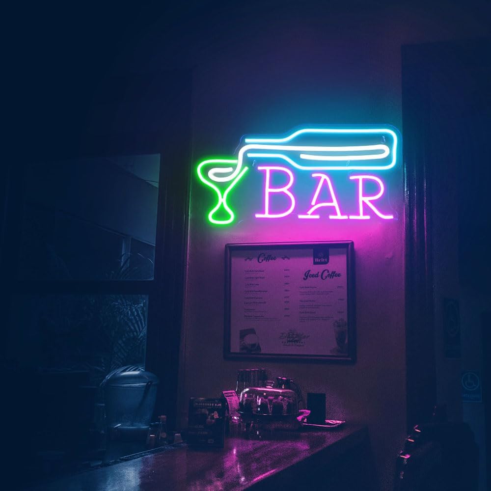 「10％OFFクーポン配布中」バーネオンサイン BARネオンライト 店舗看板 インテリアライト お酒ネオン ネオン看板 USB給電 バー 喫茶店 居酒屋の装飾 部屋リビング 雰囲気作り パーティーデコ