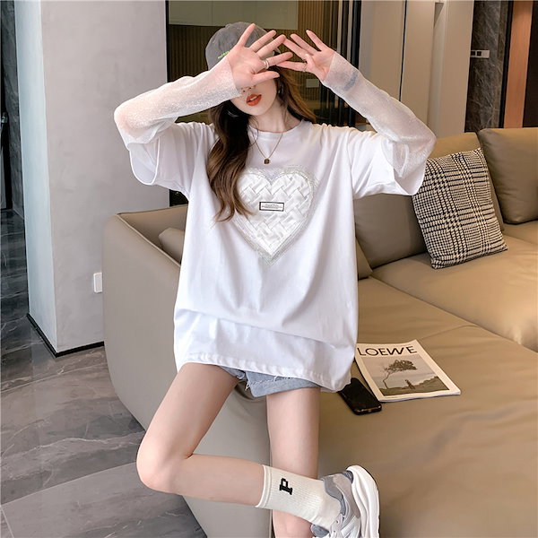 Qoo10] 可愛い夏服レディースtシャツロングトップ