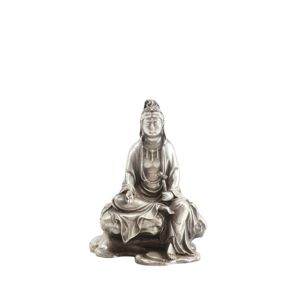 高村光雲原型 銀製 岩上観音像 置物 オブジェ 銀 ユニセックス 中古品 Aランク 高村光雲原型 銀製 岩上観音像 置物 オブジェ 銀 ユニセックス 中古品 Aランク