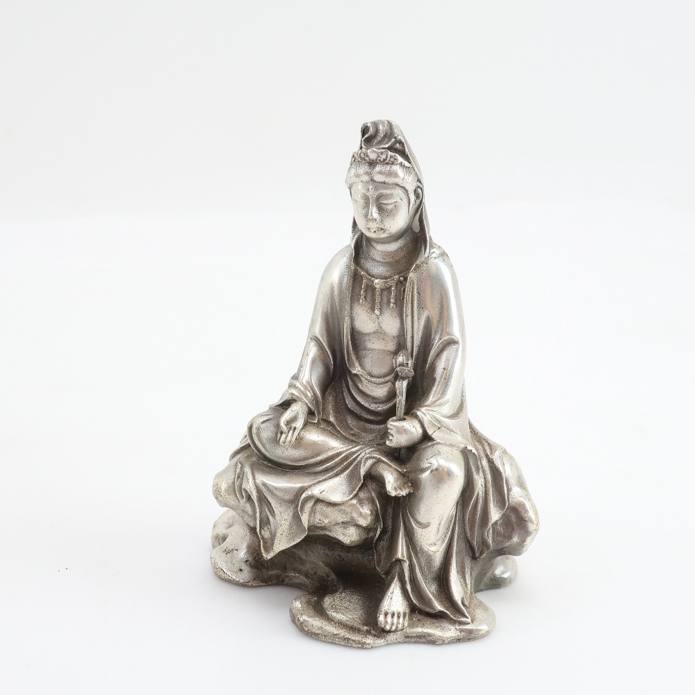 高村光雲原型 銀製 岩上観音像 置物 オブジェ 銀 ユニセックス 中古品 Aランク 高村光雲原型 銀製 岩上観音像 置物 オブジェ 銀 ユニセックス 中古品 Aランク