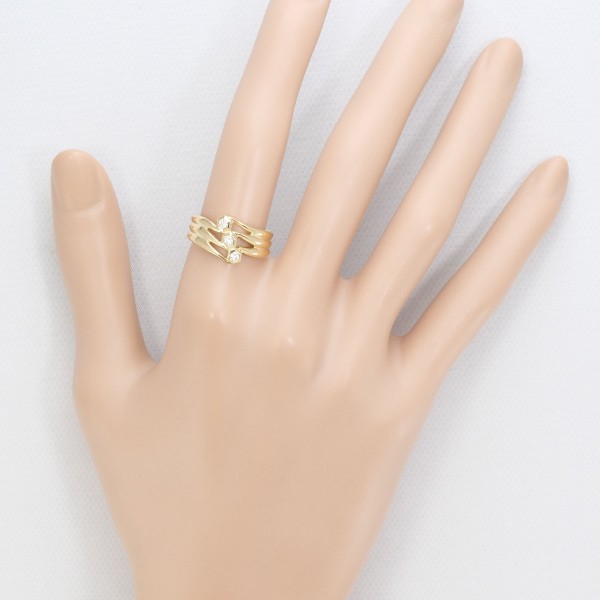 K18 18金 YG リング 指輪 14号 ダイヤ 0.12 ジュエリー 中古 K18 18金 YG リング 指輪 14号 ダイヤ 0.12 ジュエリー 中古