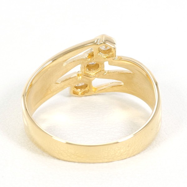 K18 18金 YG リング 指輪 14号 ダイヤ 0.12 ジュエリー 中古 K18 18金 YG リング 指輪 14号 ダイヤ 0.12 ジュエリー 中古