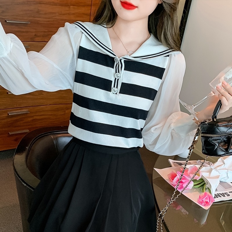 トップス シャツ ブラウス 袖あり 長袖 Vネック フレア 透け感 大人可愛い カジュアル おしゃれ ボーイッシュ 存在感 ストライプ 春 夏 レディース お出かけ 休日 旅行 普段使い 韓国系 トップス シャツ ブラウス 袖あり 長袖 Vネック フレア 透け感 大人可愛い カジュアル おしゃれ ボーイッシュ 存在感 ストライプ 春 夏 レディース お出かけ 休日 旅行 普段使い 韓国系