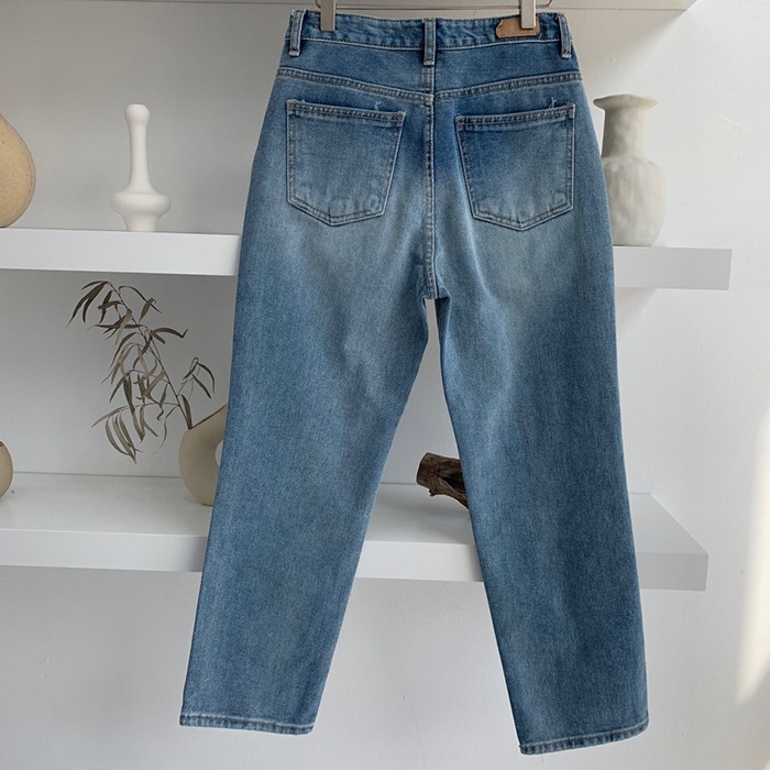 2019 NEW 春 ストレートワイドデニムパンツ