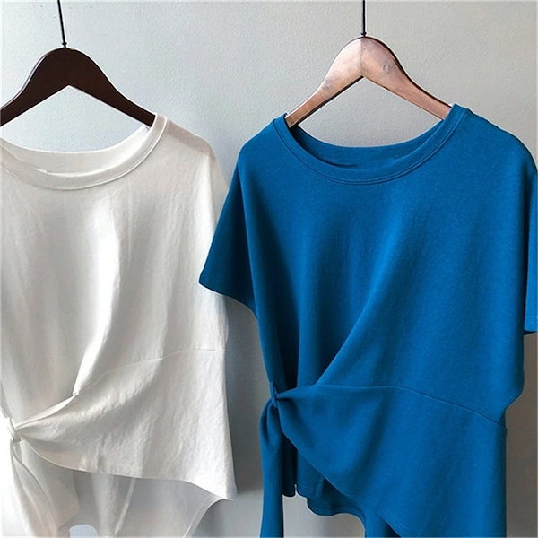 美品 クレッシェント アシンメトリー M ゆったり 変形トップス ブルー　青 美品 クレッシェント アシンメトリー M ゆったり 変形トップス