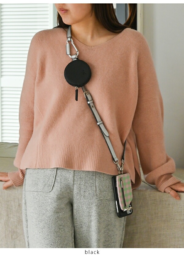 【即納】 【12/12pro対応】エジュー ajew ajew cadenas check leather zipphone case iphone12 スマホケース ac202100112