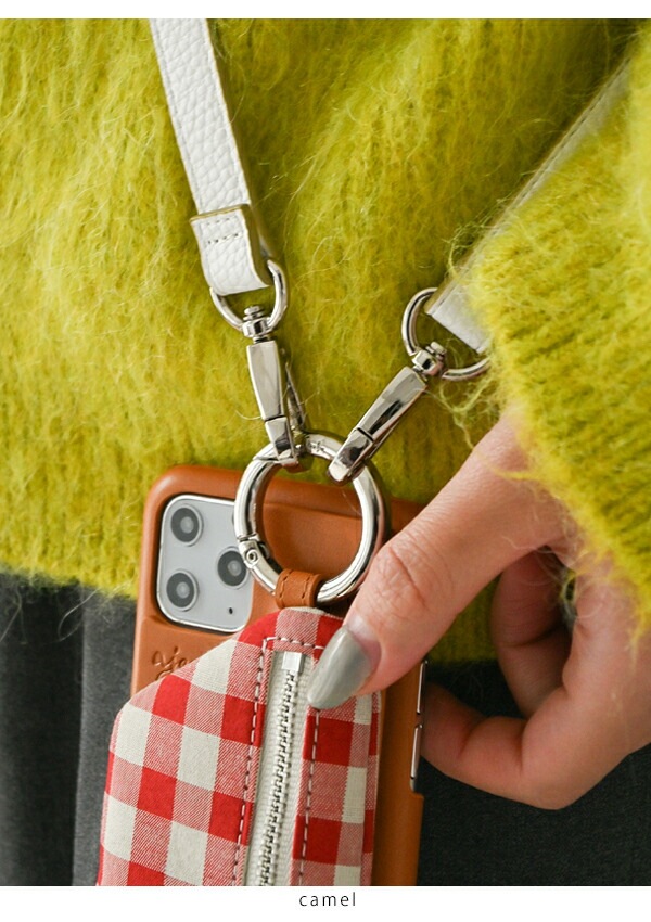 【即納】 【12/12pro対応】エジュー ajew ajew cadenas check leather zipphone case iphone12 スマホケース ac202100112