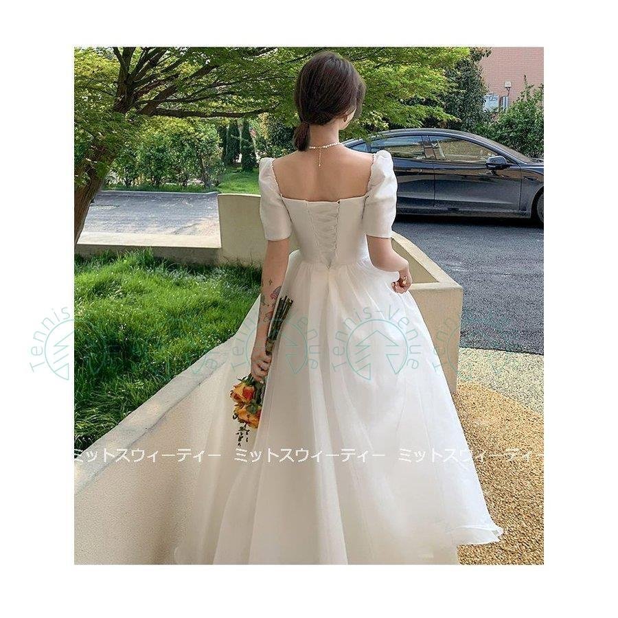ウェディングドレス aラインドレス ウエディングドレス チュール 二次会 花嫁 パーティードレス 披